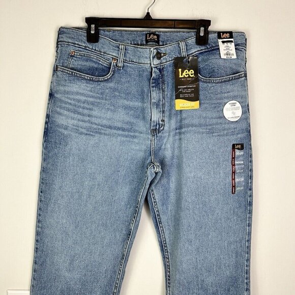 Lee Men's Icey Blue Denim Relaxed Fit Straight Leg Jeans Size 36 x 29 NWT - Picture 4 of 11